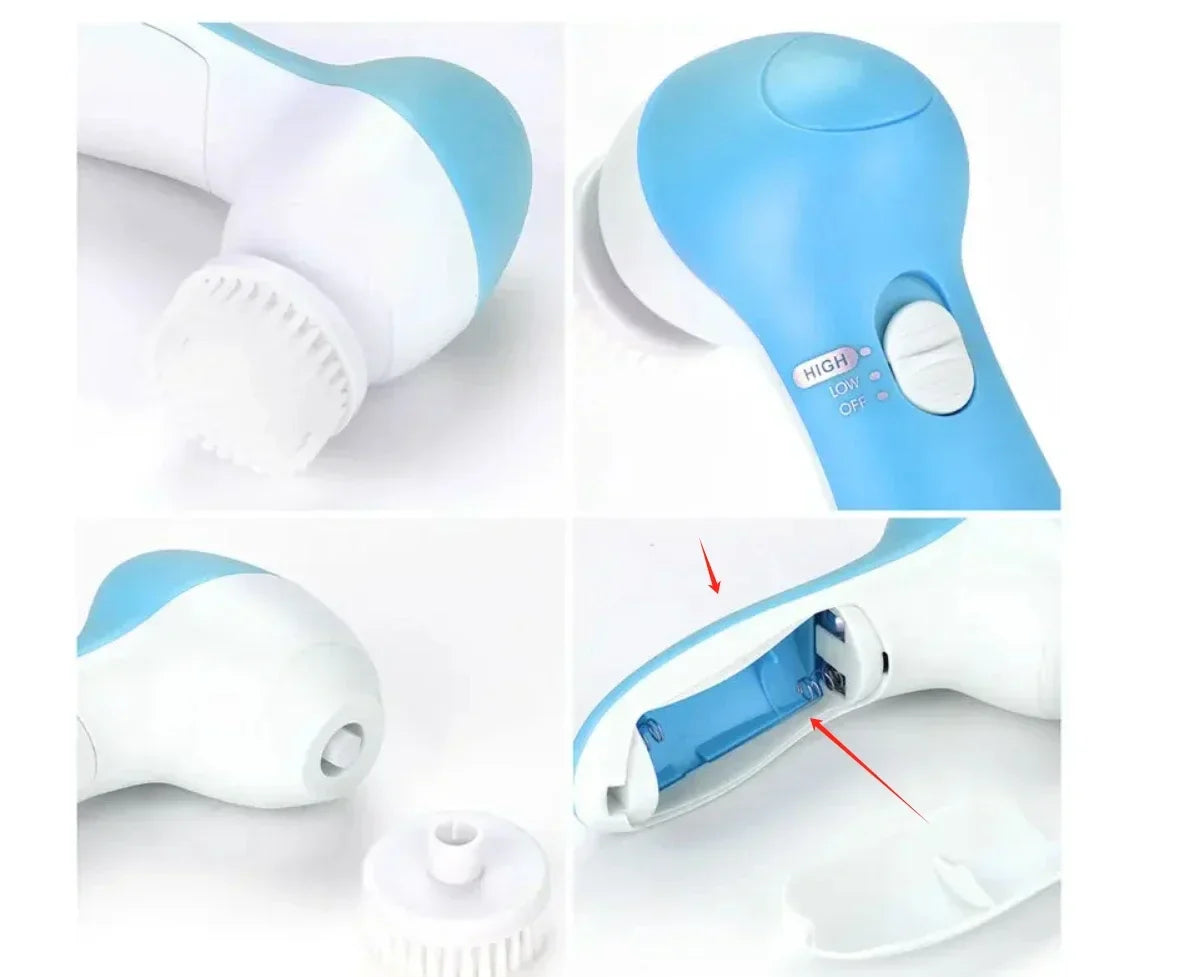 Glowence | 5-in-1 Gesichtsreinigungsgerät | Tiefenreinigung, Massage & Peeling | Hautpflege zuhause & unterwegs