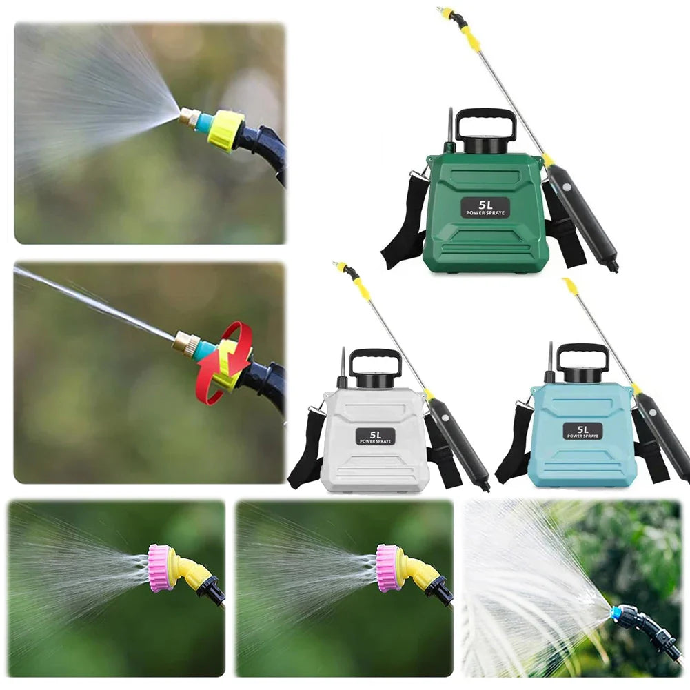 AquaForce | Akku-Drucksprayer 5L | USB Aufladung | Verstellbare Düse für Garten & Reinigung