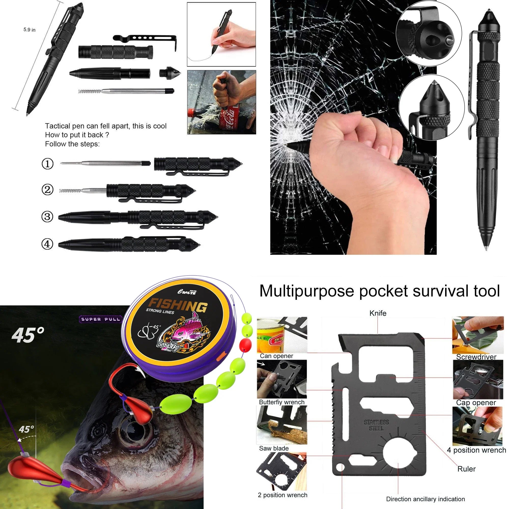 Rescuro Notfall-Set | 24-in-1 Survival Kit | Erste Hilfe & Outdoor Tools | Wasserdichte MOLLE-Tasche