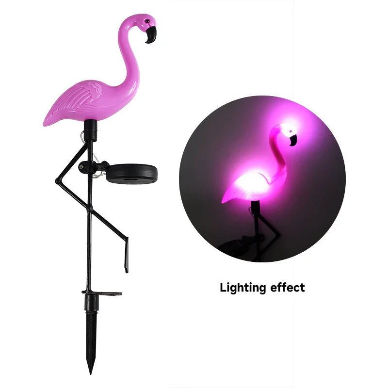 TropicaGlow Solarleuchte | Flamingo Design | Wetterfest & Solarbetrieben