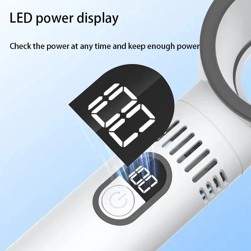 BreezeMaster Handventilator | Bladeless Design | 100 Windstufen | Wiederaufladbarer Akku