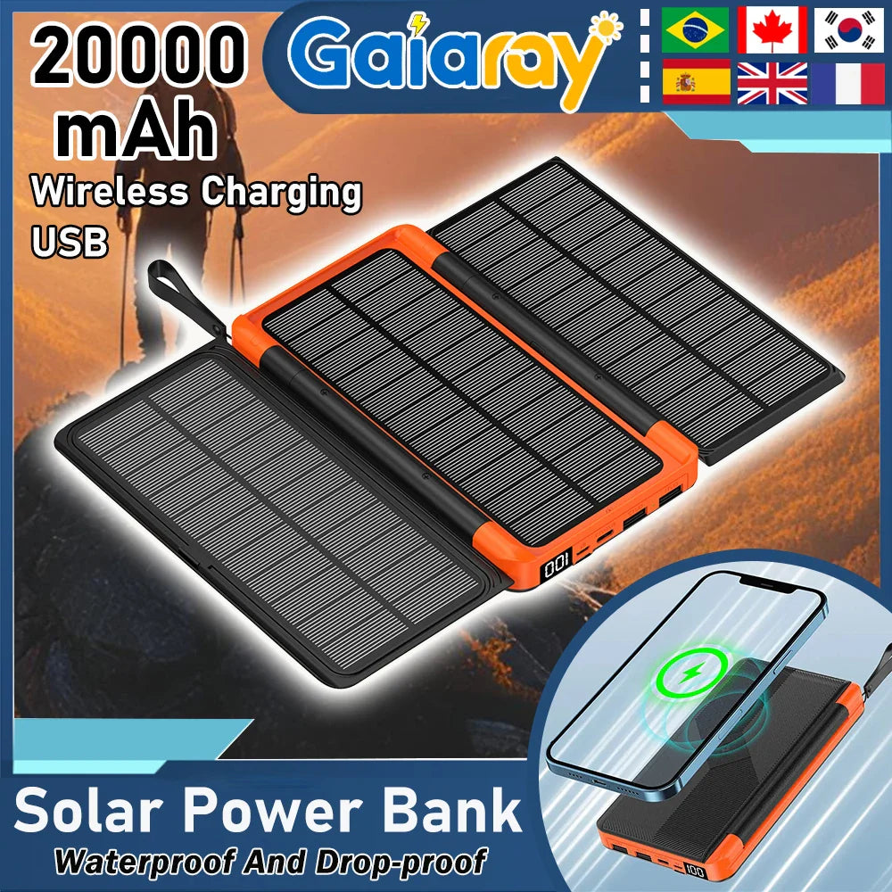 VoltMate Flip 15W Solar Powerbank | Schnellladung & Qi Wireless | Kompakt & Wetterfest