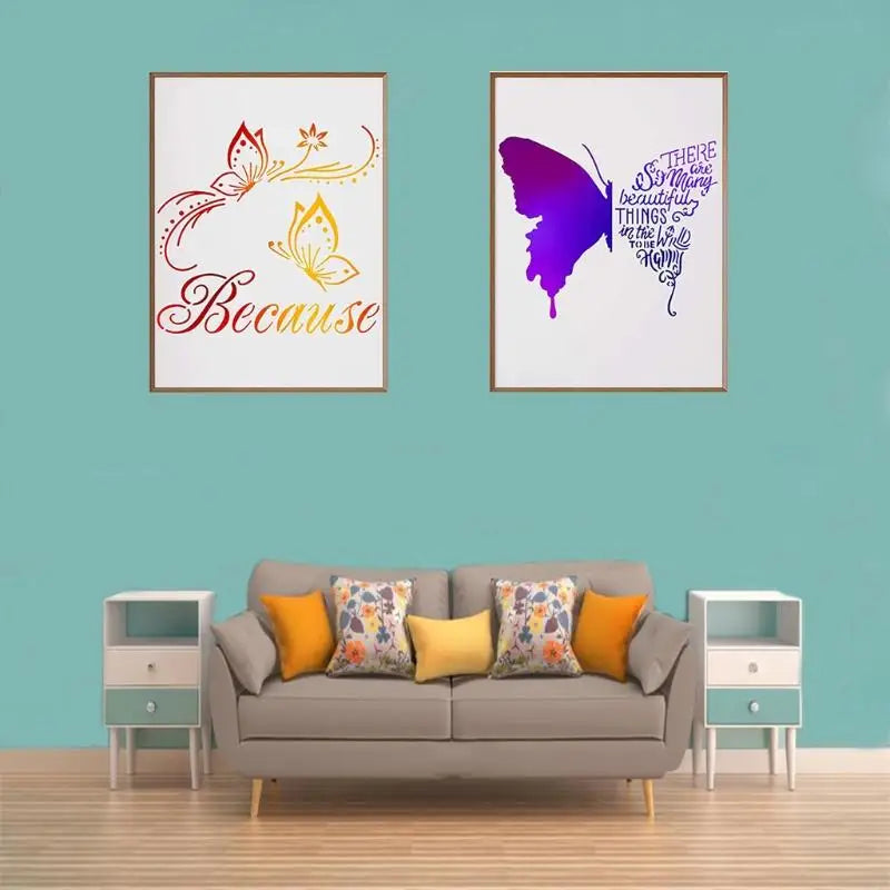 FloraCraft Wings | Schmetterlings-Schablonenset | 16 Designs für kreative DIY-Projekte