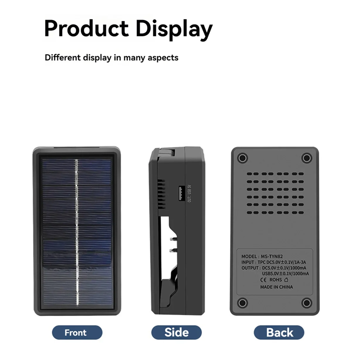 PowerSun | Solar Akku-Ladegerät | 3-in-1 | Solarbetrieb