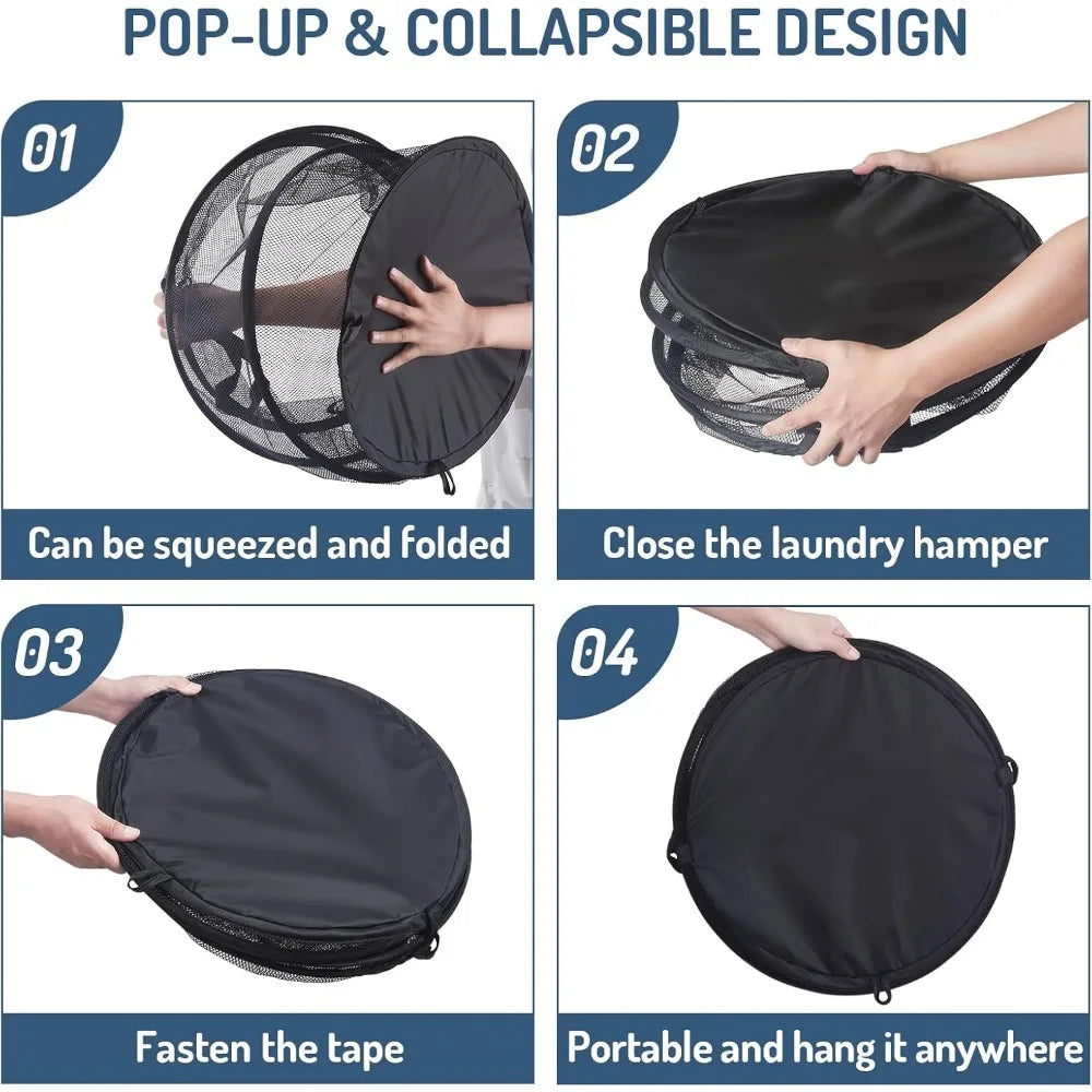 AirFold Hamper | Faltbarer Wäschekorb | Atmungsaktiv & Tragbar | Für Bad & Schlafzimmer