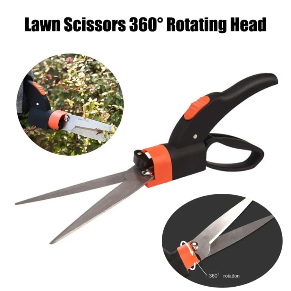CutFlex GardenScissor | 360° Drehbarer Schneidkopf | Ergonomisch & Rostgeschützt | Für Feinarbeiten & Rasenkanten