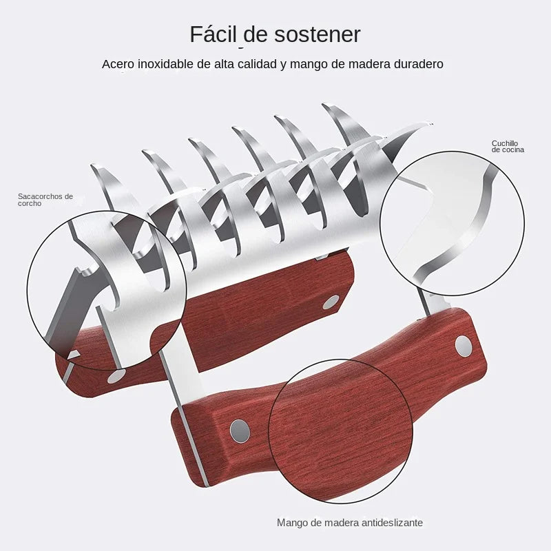 GrillMaster Pro Fleischkrallen | Edelstahl | Ergonomischer Holzgriff