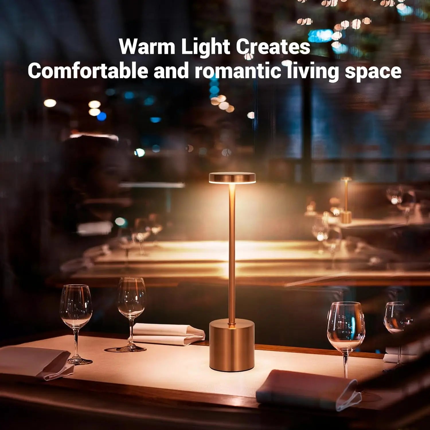 Valoria Touch Tischlampe | Kabellos & Dimmbar | Warmweiß LED | Aluminiumgehäuse