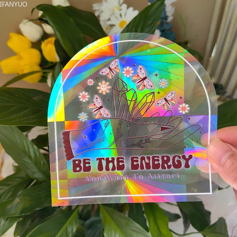 SunGlow Fenstersticker | 3D Regenbogen-Effekt | Selbstklebend & Wiederverwendbar