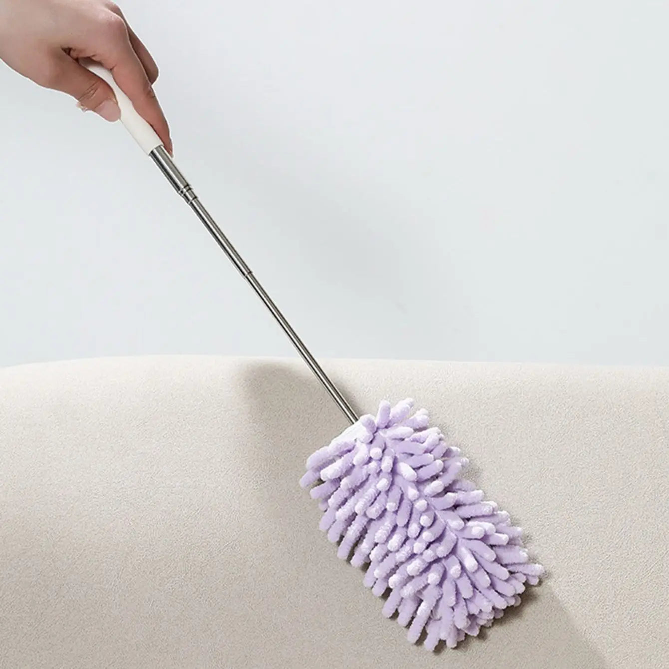 DustPro | Teleskop Staubwedel | Verlängerbar bis 80cm | Mit Chenille-Mikrofaser