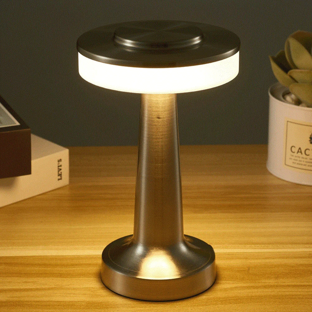 LumaGlow Table Lamp | Kabellose LED-Tischleuchte mit Touch-Dimmfunktion | Retro Design