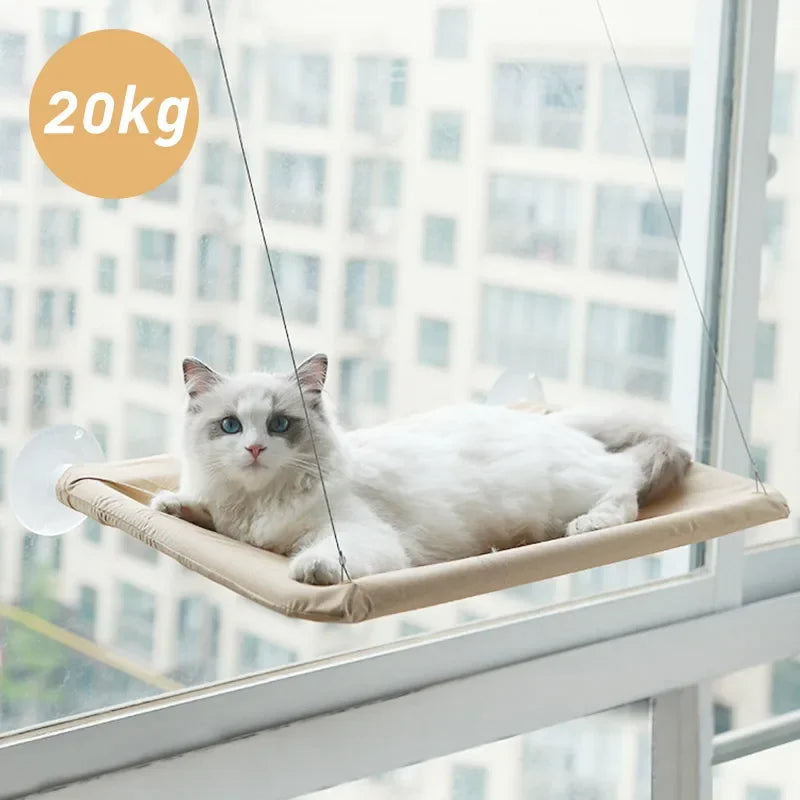 Purrvana | Fensterliege Für Katzen | Starke Saugnäpfe | Waschbar | Bis 20 kg Tragkraft