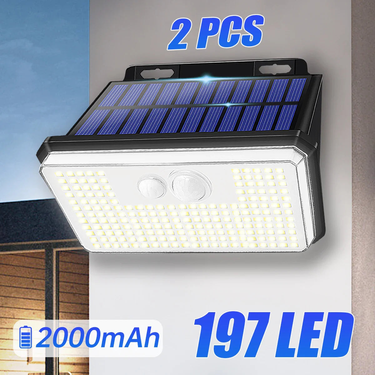 LumiFort 197 LED Solarleuchten Set | Bewegungssensor | Wetterfest | Für Garten, Hof & Einfahrt