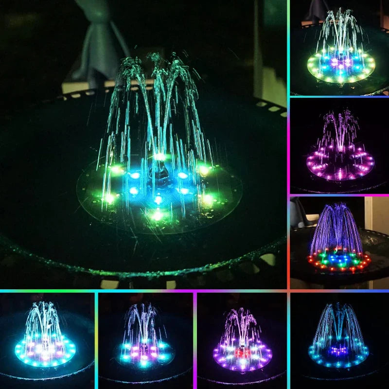 AquaStream | Solar-Wasserpumpe mit LED-Beleuchtung | 4W Solarpanel | Automatische Aktivierung