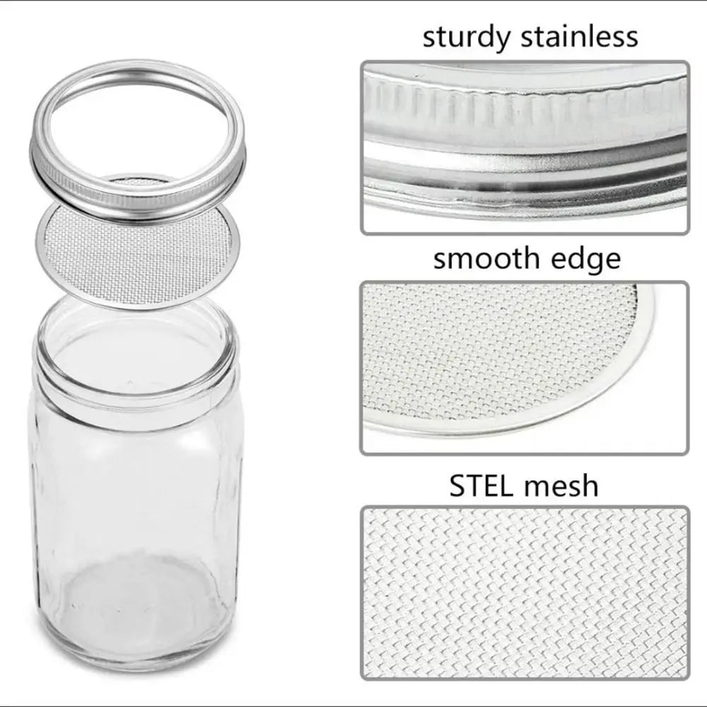 Sproutify Keimglas Set | Sprossen Selber Ziehen | Glas & Edelstahl | BPA-frei