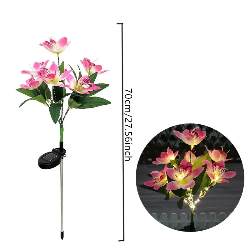 OrchidGlow SolarLight | Solar Orchideen-Gartenleuchte | Farbwechselnd | Wetterfest & Einfach zu Installieren
