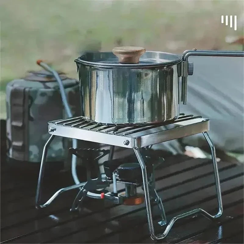 FlameRack Klappgrillständer | Edelstahl & Faltbar | Für Outdoor & Camping | 3 cm Packmaß
