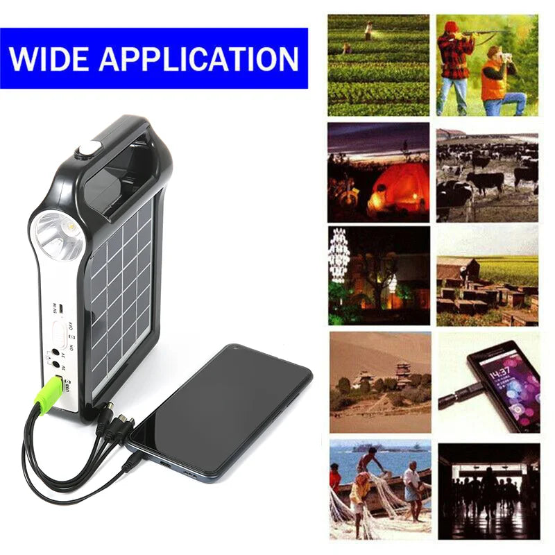 SolixCamp Set | Tragbares Solarstrom-Kit Mit LED & USB | 2400 mAh Akku | Für Camping & Outdoor