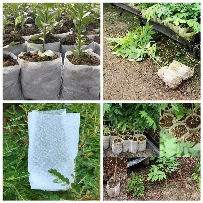 Rootiva Pflanzsäcke | Atmungsaktiv & Biologisch Abbaubar | Für Gemüse, Blumen & Setzlinge