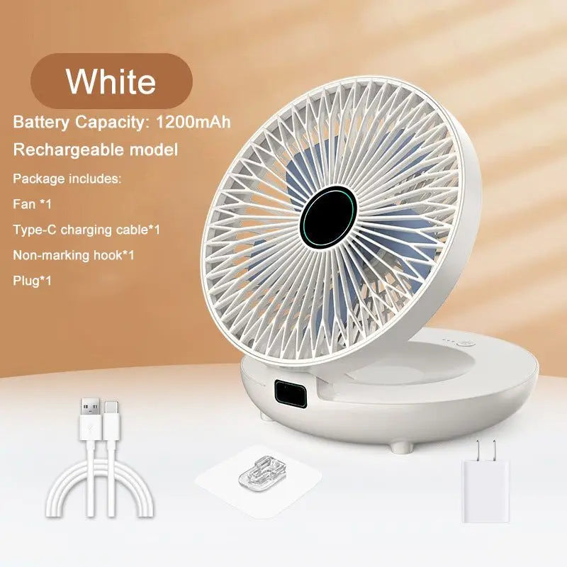 AirSwing™ – Faltbarer & Hängender Tischventilator mit USB & Nachtlicht