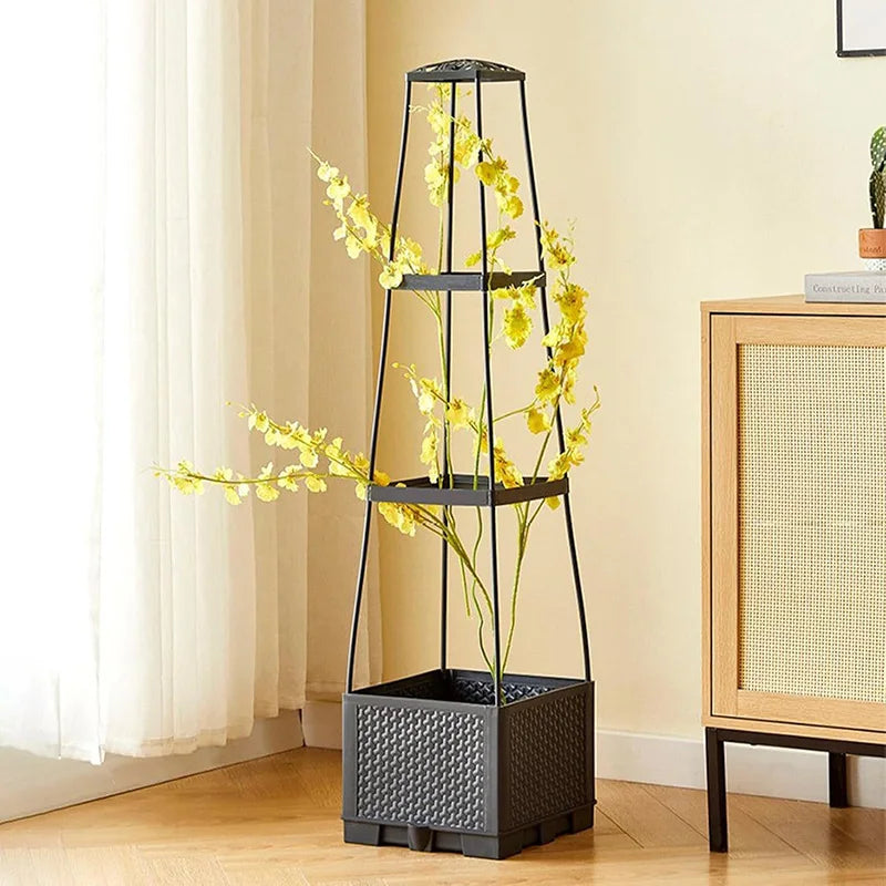 GardenPro VertiGrow Tower | Vertikales Hochbeet mit Rankhilfe | Für Gemüse & Kletterpflanzen | Mit Wasserreservoir