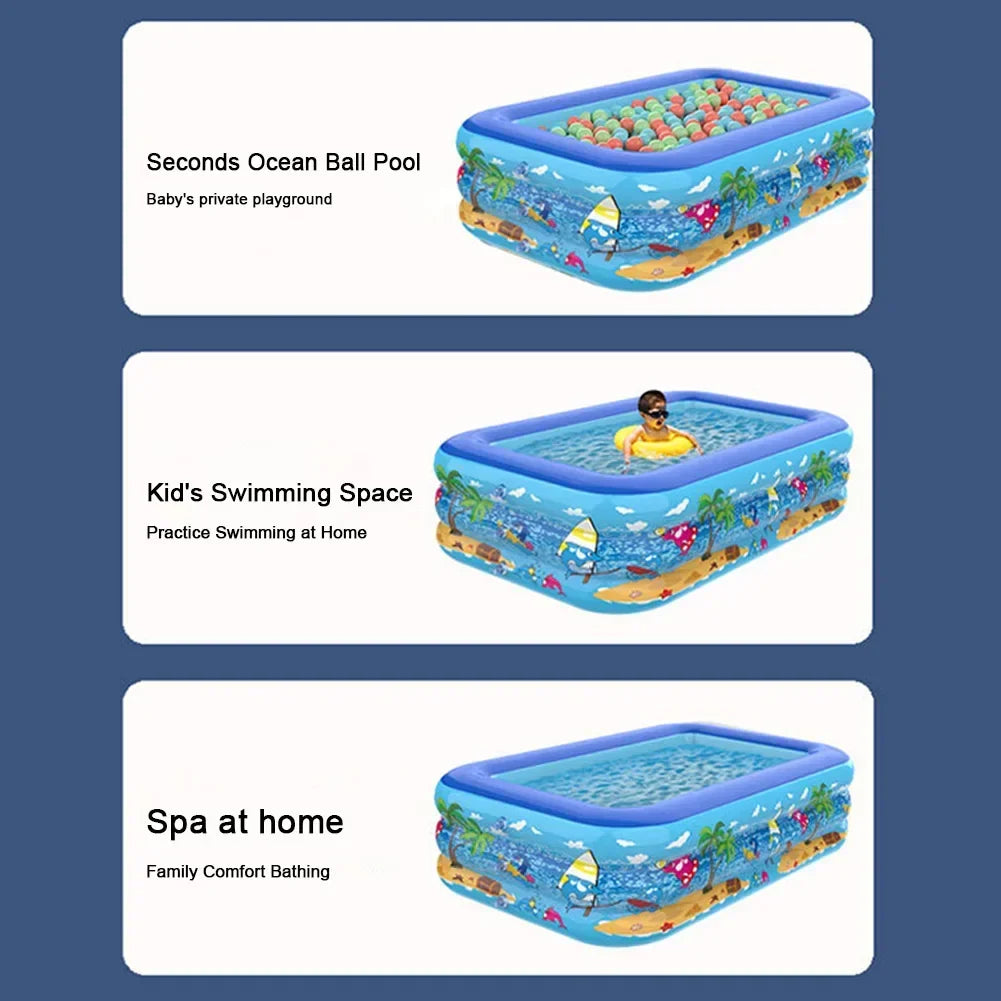 SplashJoy | Kinderpool | Robust & UV-beständig | Schnell Aufgebaut | Platzsparend Verstaubar