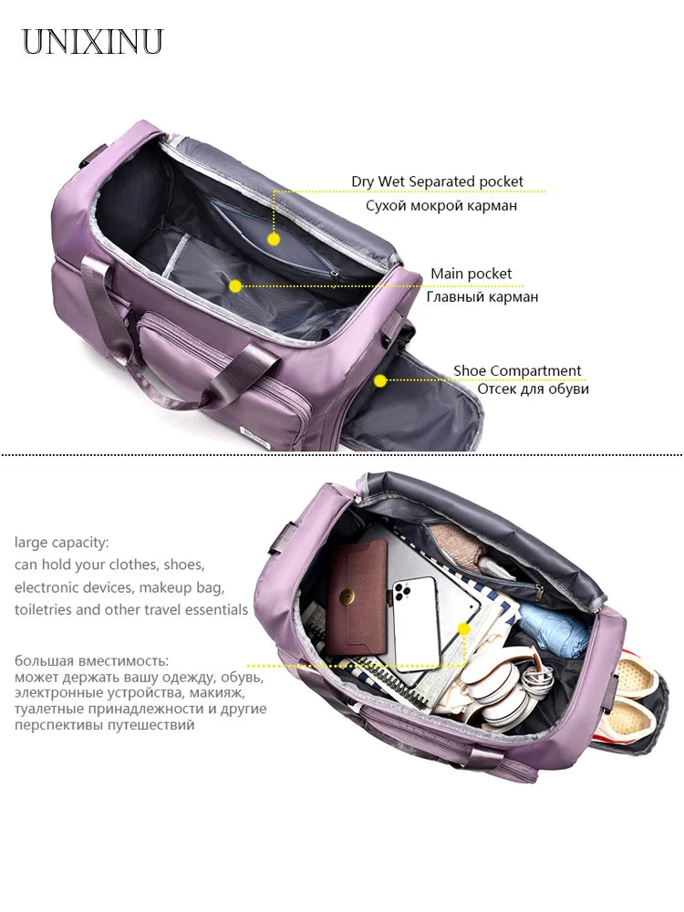 LumaFit Reisetasche Damen | Flugtauglich & Vielseitig | 35L Kapazität | Wasserabweisend & Praktisches Design
