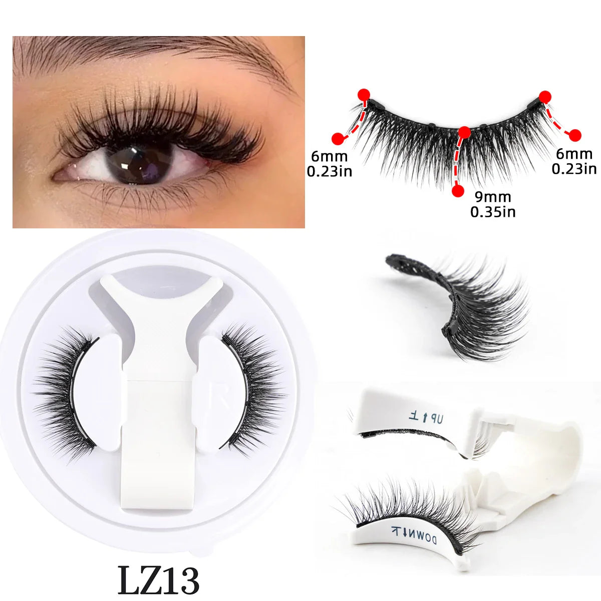 LuxeLash Magnetic Eyelashes | Wiederverwendbar | 1 Paar mit Magnetischer Pinzette | Handgemacht & Natürlich