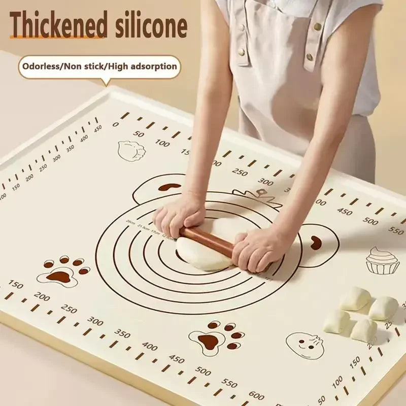 BakeMaster | Silikon-Backmatte | Rutschfest & Maßskala | Antihaft Teigmatte 70x50 cm
