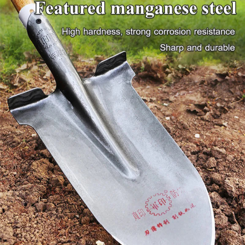 SteelForce | Vollstahl-Spaten | Gehäärteter Manganstahl | Für Garten & Ackerbau