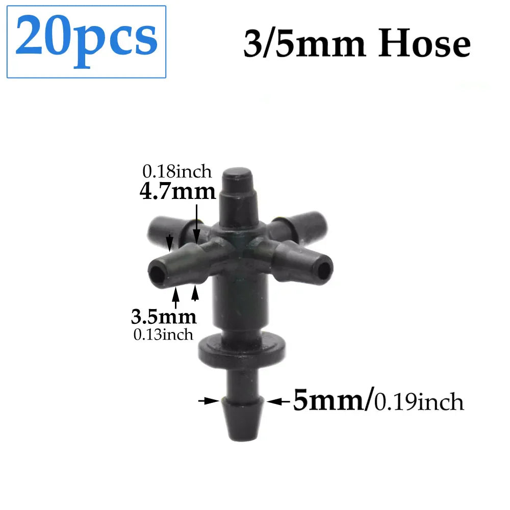 HydroLink SplitConnect | 2-Wege Tropfbewässerungs-Verbinder | Für 3/5 mm Systeme | Druckfest & Vielseitig