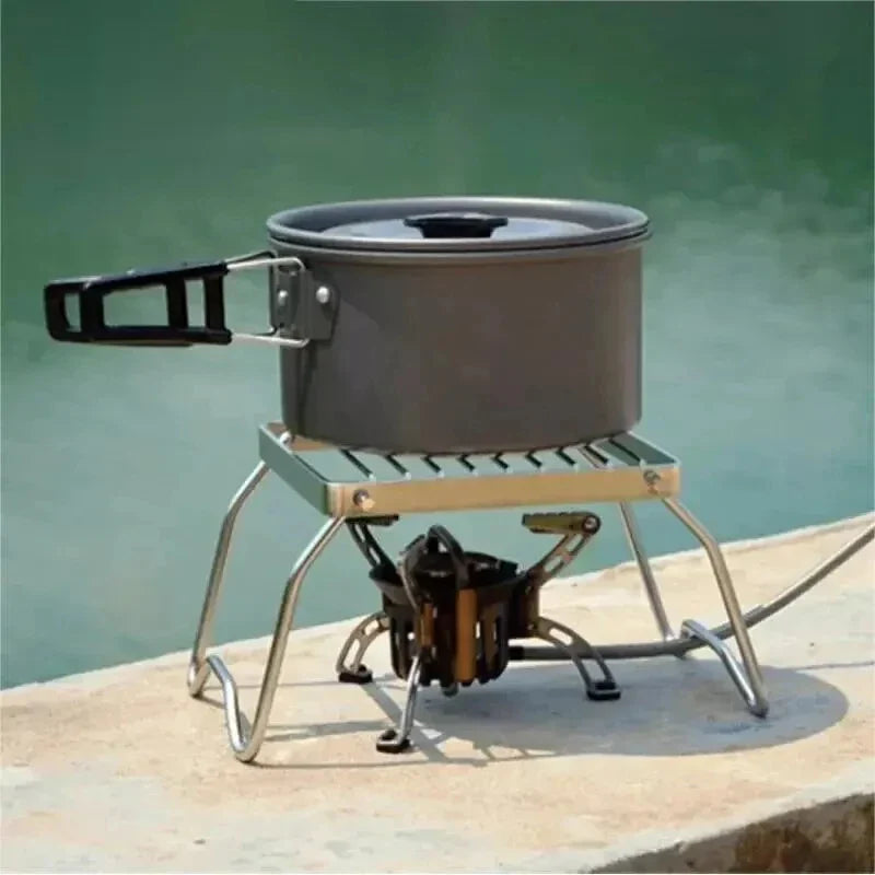 FlameRack Klappgrillständer | Edelstahl & Faltbar | Für Outdoor & Camping | 3 cm Packmaß