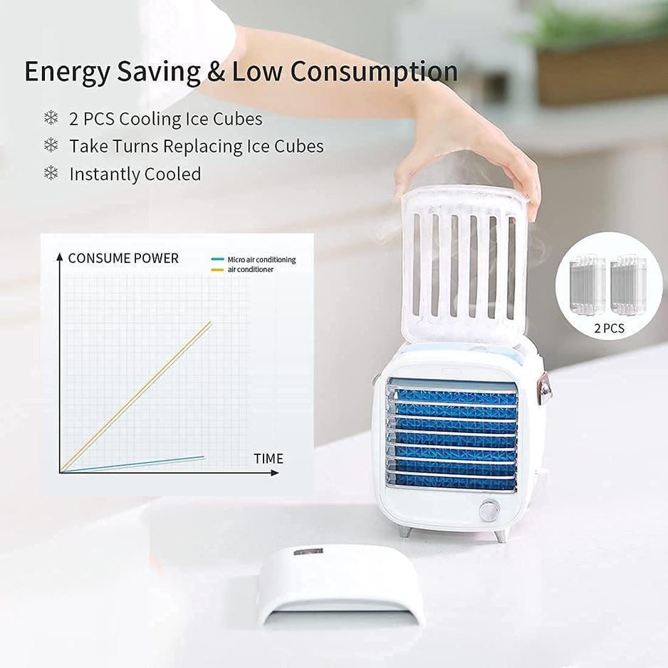 Airblis PocketCooler | Mini Luftkühler | USB & Energieeffizient | 3-in-1 Frische | Für Zuhause, Büro & Outdoor
