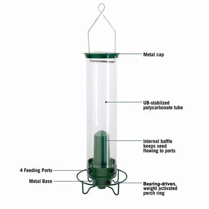 Virdello SpinFeeder | Anti-Eichhörnchen Vogelfutterspender | 2,27 kg Kapazität | Wetterfest & Rotationsmechanik