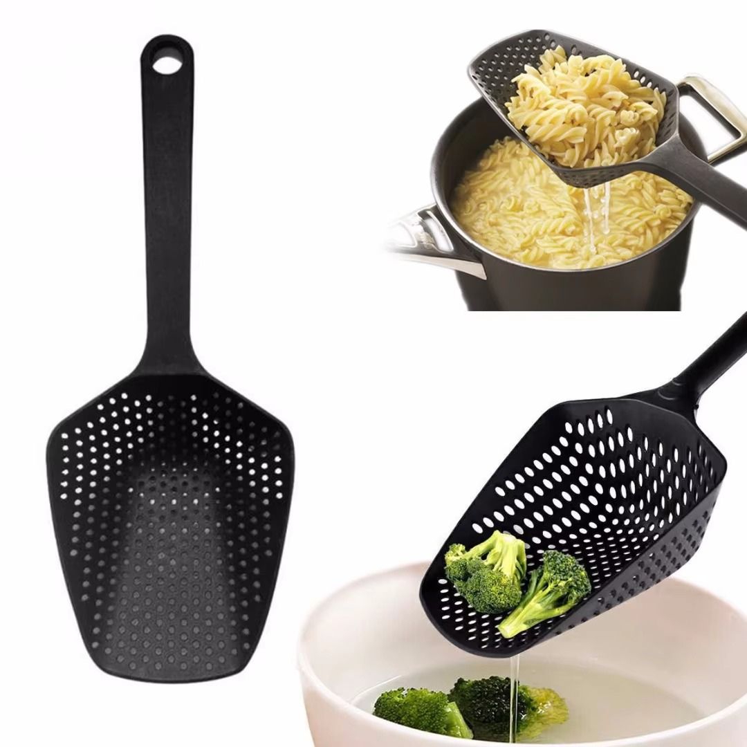 DrainyPro Küchenlöffel | Abgießen & Servieren in Einem | Hitzebeständig & Ergonomisch