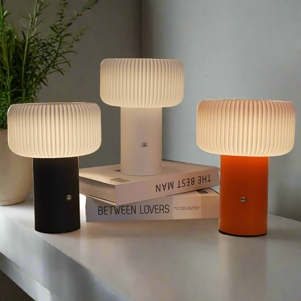 LumiShroom Pilz-Tischlampe | Warmweißes LED-Licht & Touch-Steuerung | Minimalistisches Design | Für Schlafzimmer, Wohnzimmer & Büro