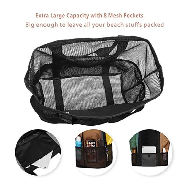 MarinaWave | Große Strandtasche | Wasserabweisend | 8 Außentaschen