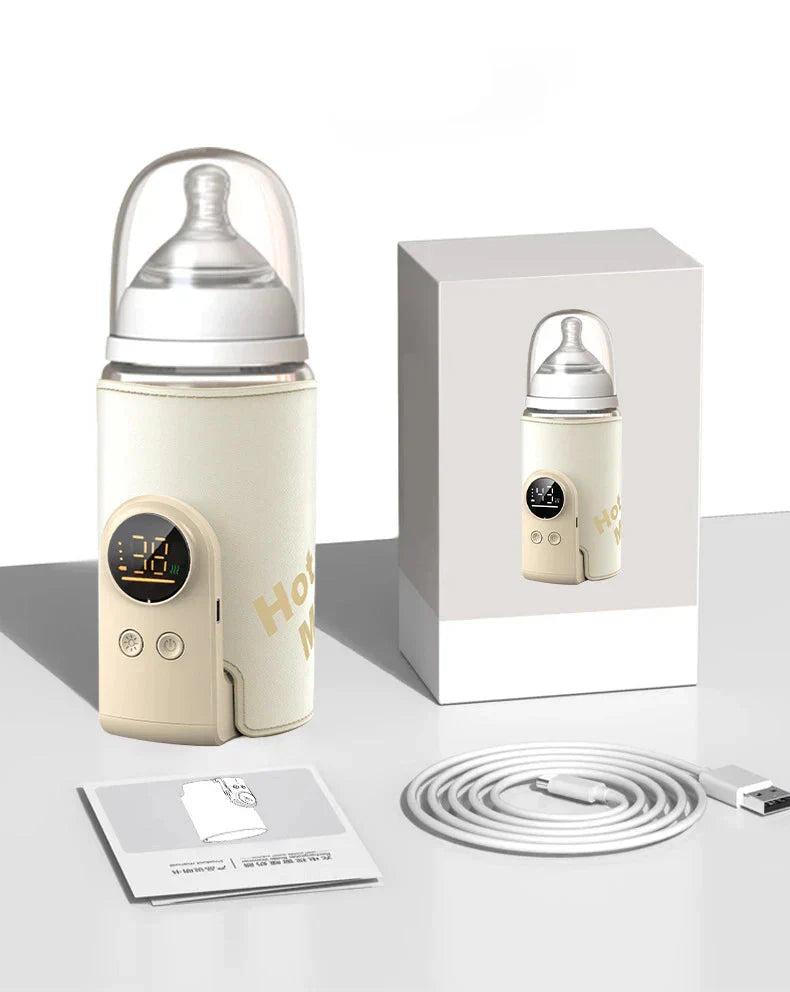 Milvory HeatEase | Tragbarer Babyflaschenwärmer | USB-betrieben & Pflegeleicht | Für Unterwegs