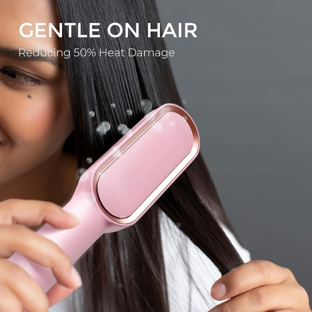 SleekEase | Elektrische Haarglättbürste | 5 Hitzestufen | Schnell Aufgeheizt in 20 Sek. | Anti-Frizz & Kompakt für Reisen