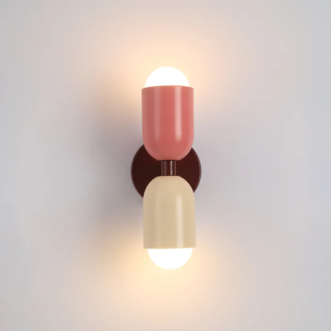 LumoAura Wandleuchte | Beidseitiges LED-Licht | Farbige Akzente | Modernes Wanddesign