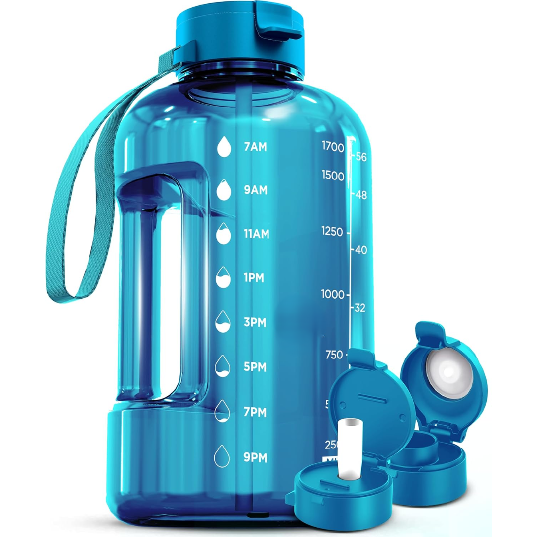HydroTrack AquaBottle | 2L Trinkflasche | Mit Zeitmarkierungen & Auslaufsicher | BPA-frei