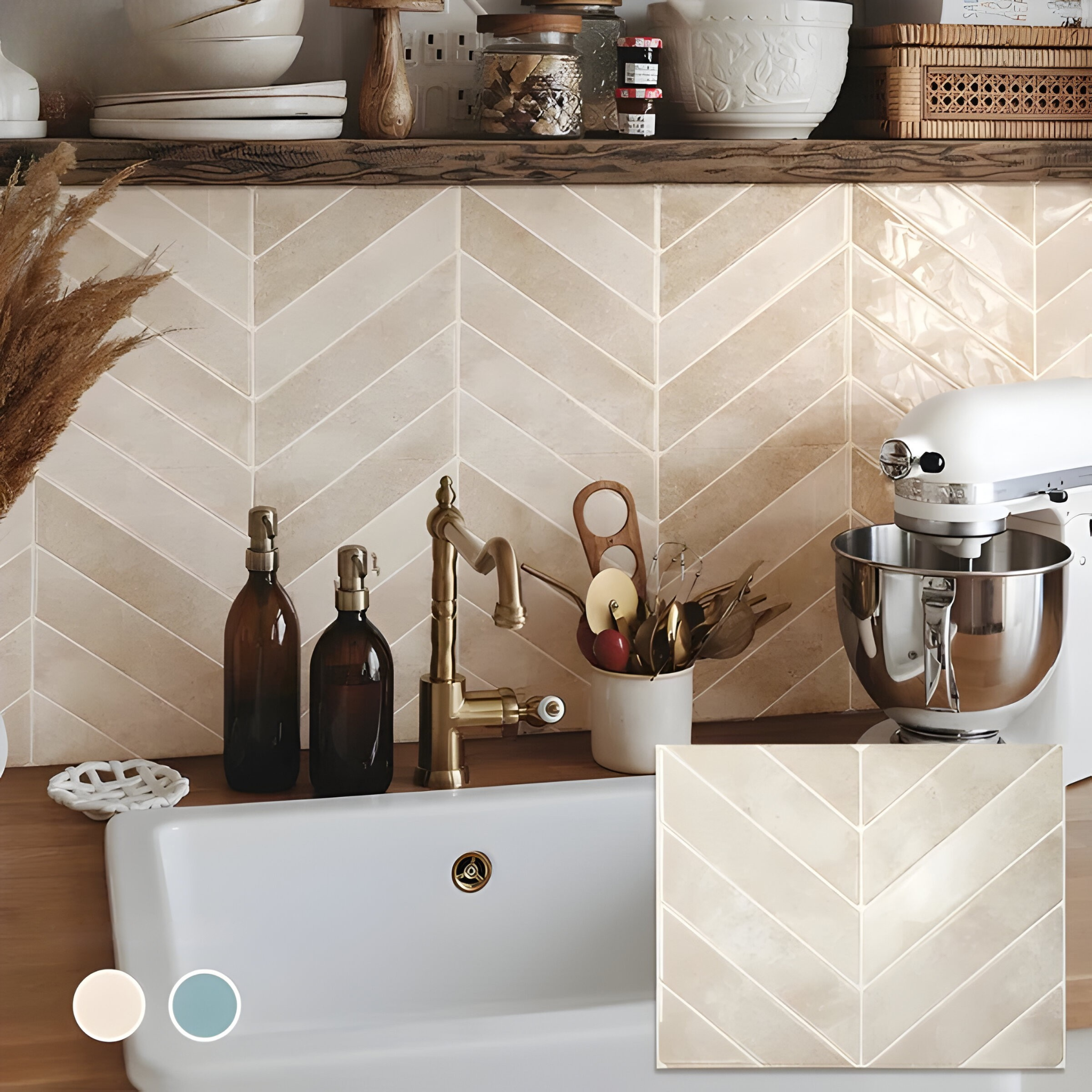 WallMagic 3D Tiles | Selbstklebende Wandfliesen | Modern & Feuchtigkeitsbeständig | Für Bad & Küche
