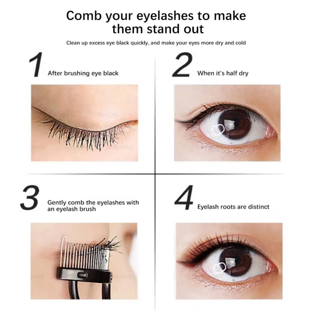 LashPerfection Wimpernkamm & Mascara-Bürstchen | Klümpchenfreie Anwendung | Ergonomisch Gebogen | Mit Schutzkappe