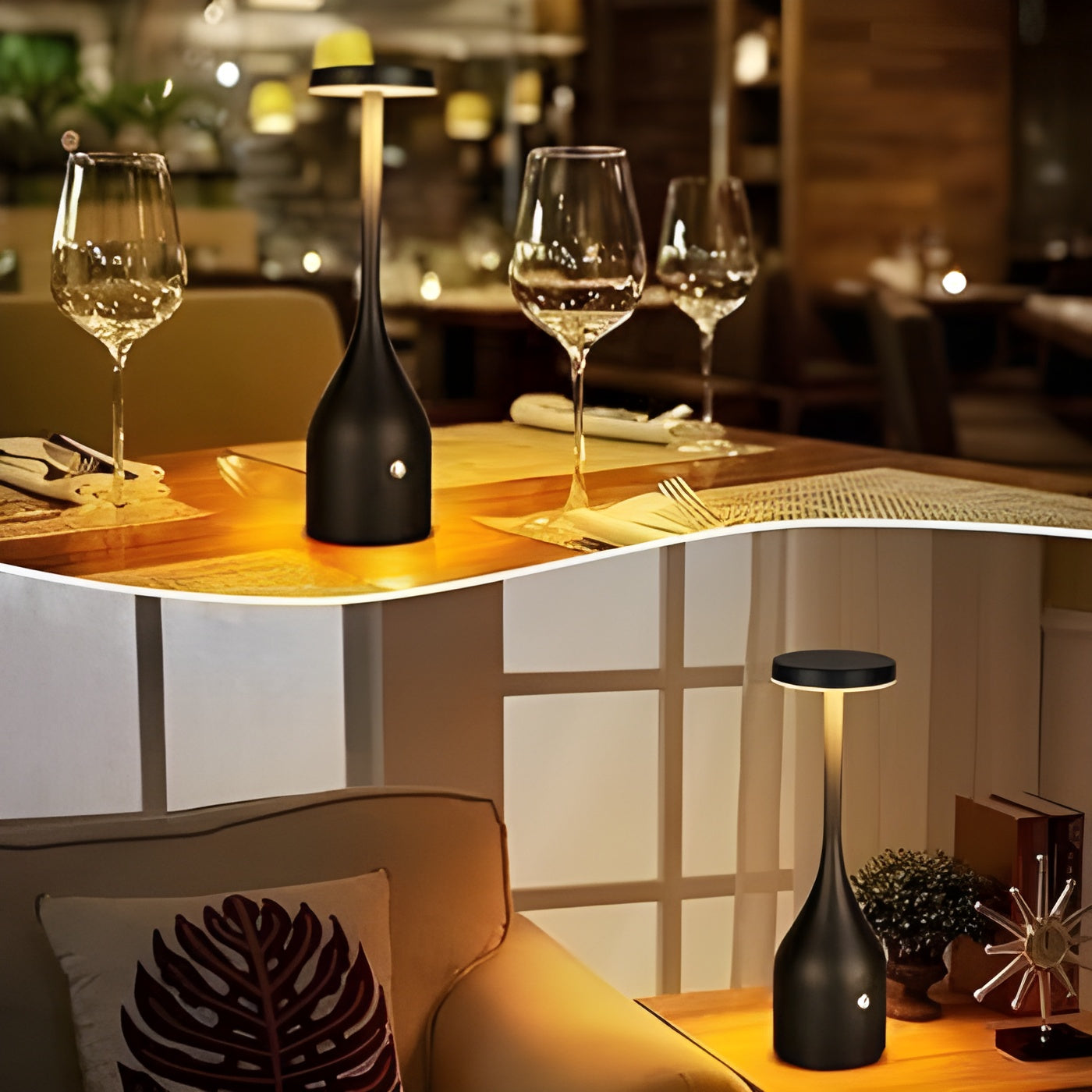 Velluna Glow | Kabellose LED-Tischlampe | Dimmbar mit Touch | USB & Akku