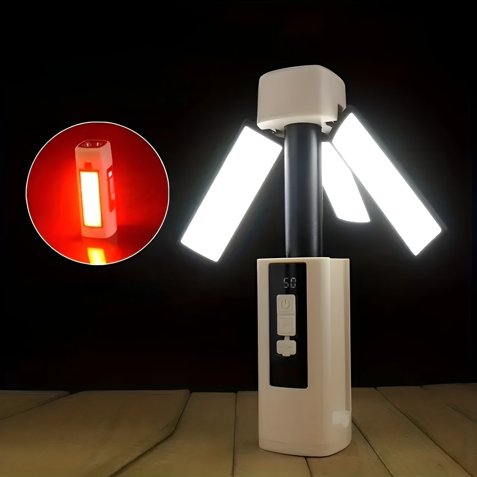 Luminox LED Campinglampe | USB-Aufladung & 360° Drehung | Wetterfest & Kompakt