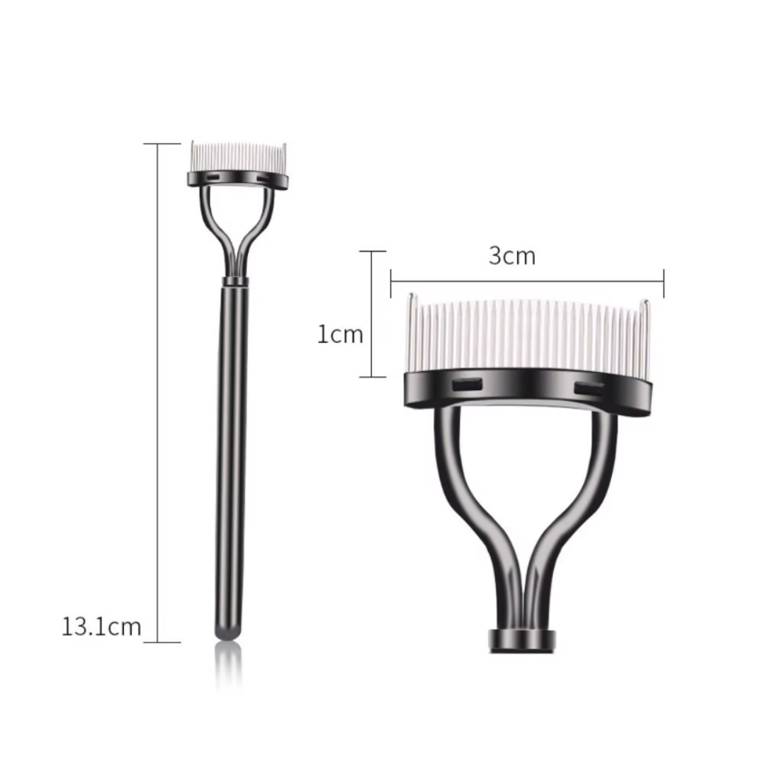 LashPerfection Wimpernkamm & Mascara-Bürstchen | Klümpchenfreie Anwendung | Ergonomisch Gebogen | Mit Schutzkappe
