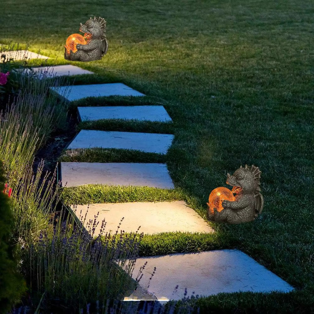 DracoLux Drachen Tischlampe | Handgefertigte Fantasy-Deko | LED Beleuchtung & Robust | Für Wohnzimmer, Büro & Gaming-Zimmer