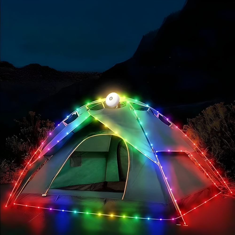 Glowtrek CampLine | LED Lichtband Outdoor | Flexibel & Wetterfest | Für Zelt & Garten