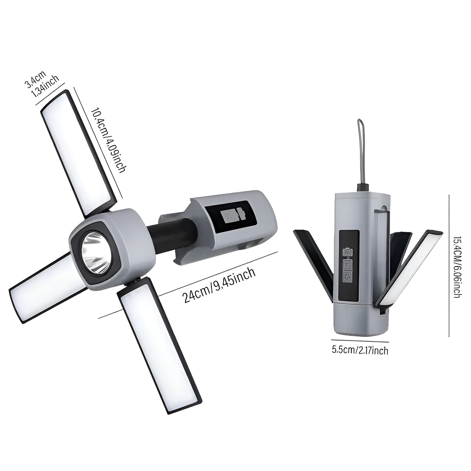 Luminox LED Campinglampe | USB-Aufladung & 360° Drehung | Wetterfest & Kompakt