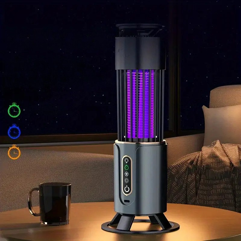 ViraGuard | Mückenfalle mit Nachtlicht & Timer | USB-C Aufladung | Tragbar und Flexibel